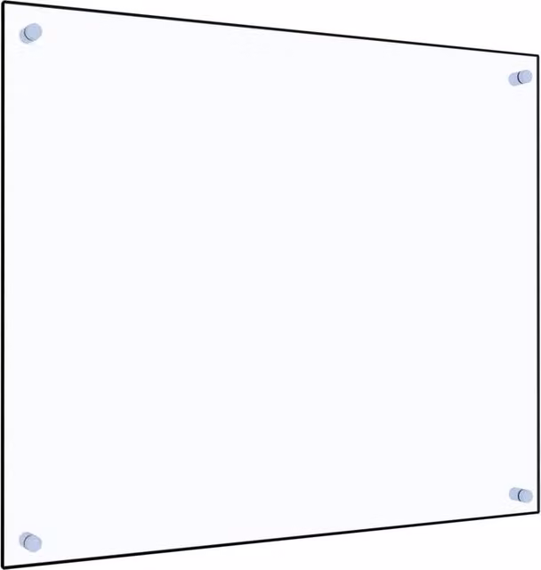 Berkfield Home Black Transparent Tempered Glass Kitchen Backsplash, W: 70 cm, H: 60 cm