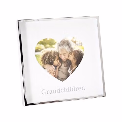 Happy Homewares Modern Heart Picture Frame in Silver and Black Metal for 4x4 Photos – 1