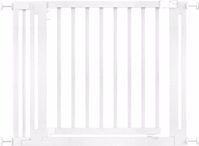 Safetots Elegance White Extendable No-Drill Swing Door Baby Gate for Doors and Stairs, Width: 97 cm to 105 cm