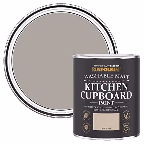Rust-Oleum Water Based Kitchen Cupboard Paint in Matt Finish, Butterscotch, 750ml