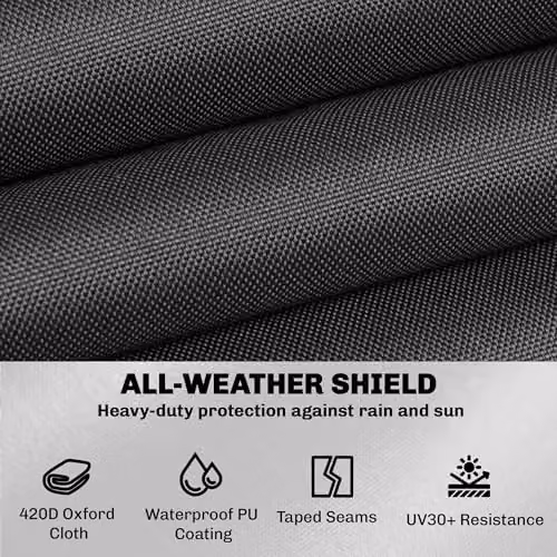 Outsunny Waterproof V-Shaped Garden Furniture Cover for Corner Sofas, Black, W/D/H: 216 x 216 x 78 cm – 3