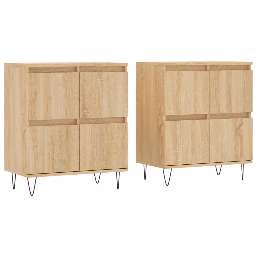 Berkfield Home Set of 2 Sonoma Oak Sideboards in Brown – 2