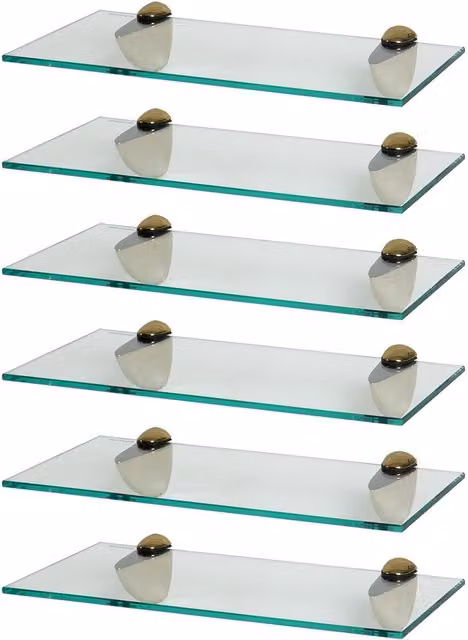 Harbour Housewares Gold Floating Glass Wall Mounted Shelf