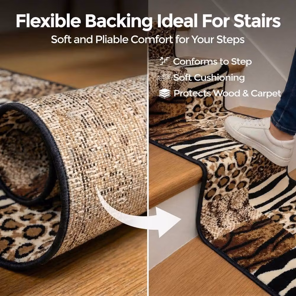 Bravich LTD Animal Print Safari Hallway Runner Rug, Multicolour, W: 60 cm, L: 300 cm – 5