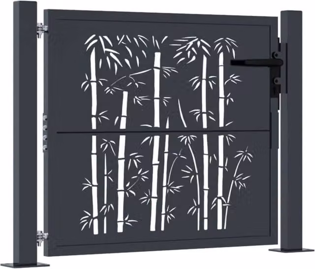 Berkfield Home Steel Garden Gate in Anthracite Grey, W: 105 cm, H: 80 cm