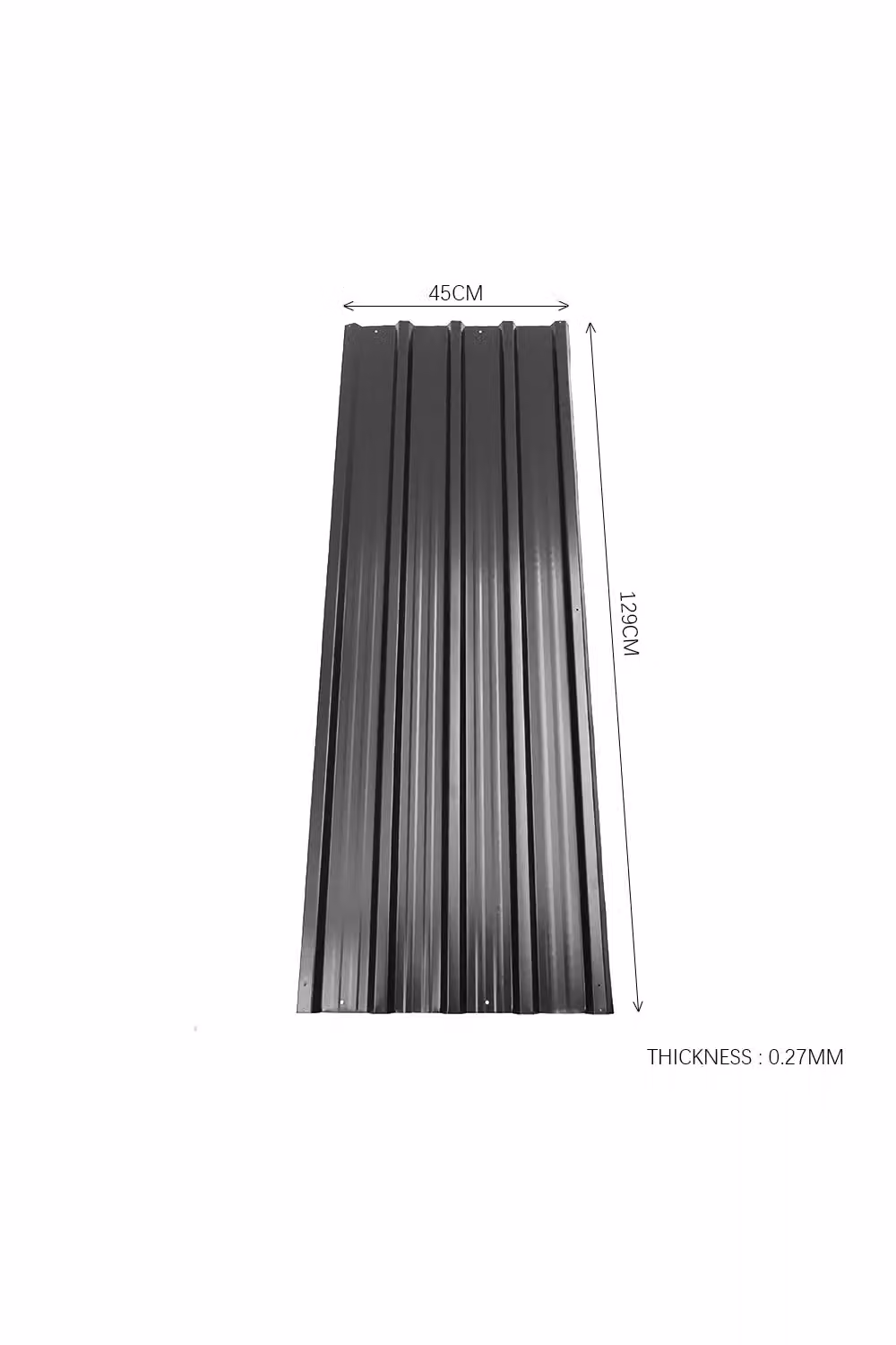 Living and Home 12-Piece Black Metal Corrugated Roofing Sheets – 3