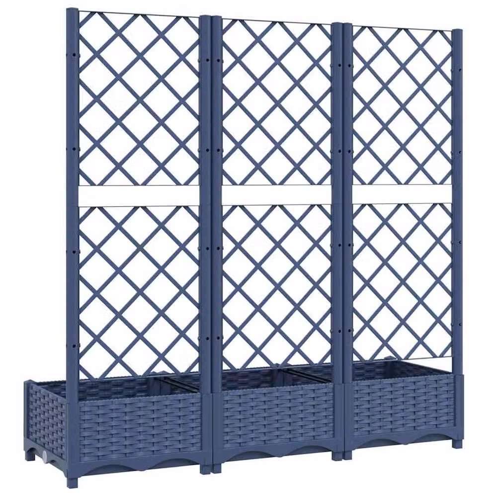 Berkfield Home Garden Planter with Trellis in Dark Grey, W/D/H: 120 x 40 x 121.5 cm – 5