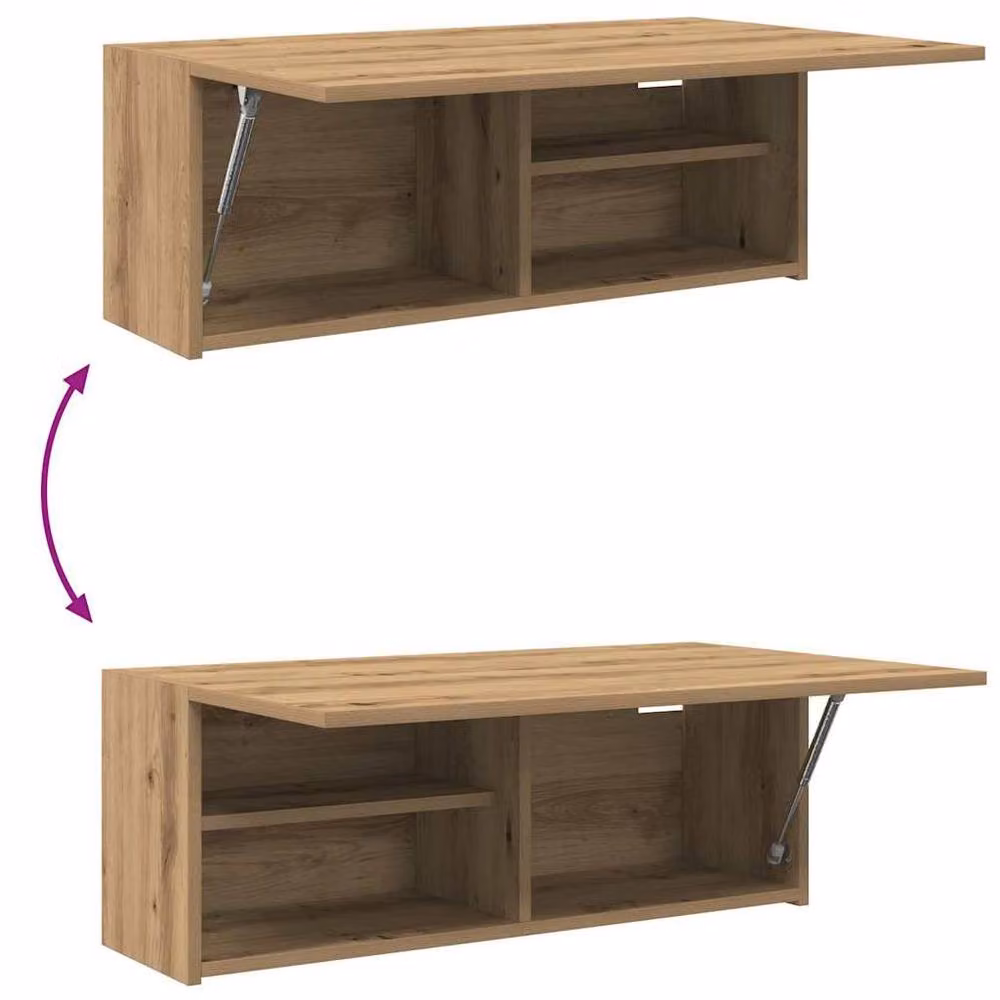 Berkfield Home Artisan Oak Bathroom Wall Cabinet, Brown, W: 80 cm, D: 25 cm, H: 30 cm – 4