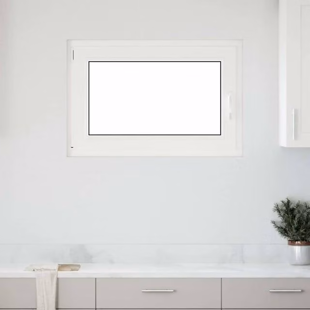 Berkfield Home RISOR White Plastic Basement Tilt and Turn Window, W: 90 cm, H: 50 cm, DIN Left