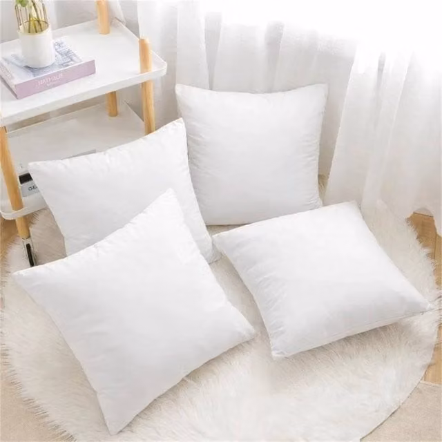 NESTLUNE 4-Piece Extra Deep Square Cushion Pad Inserts in White, W/D/H: 45 x 45 x 45 cm