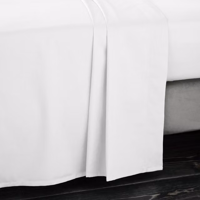 Bianca 400 Thread Count Cotton Sateen Flat Sheet, White