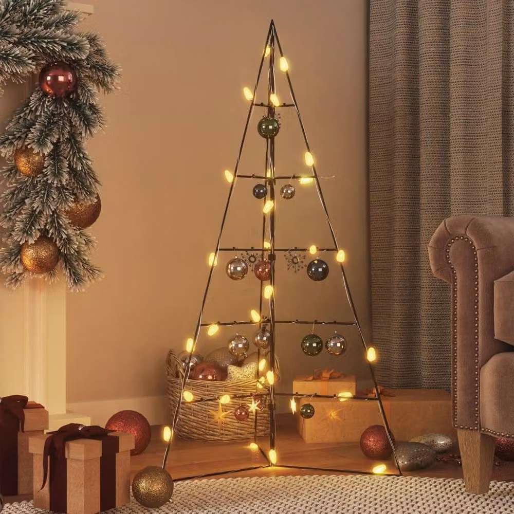 Berkfield Home Metal Christmas Tree Decoration in Black, Height: 100 cm – 2