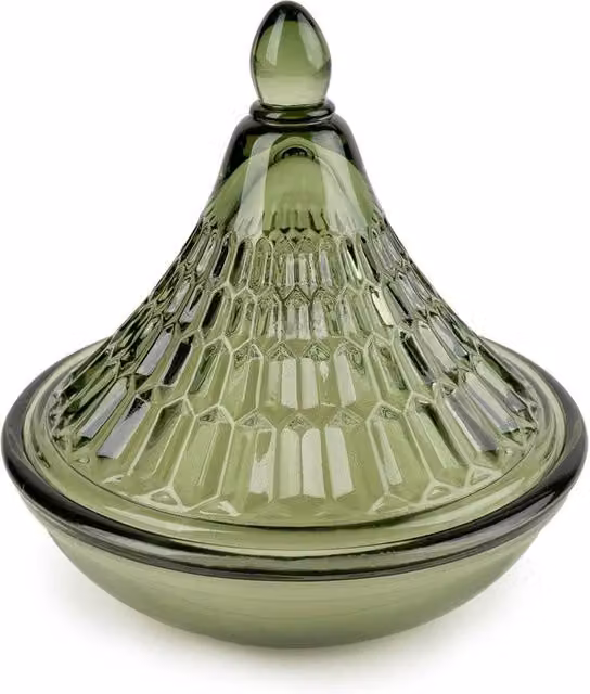 Candlelight Sage Bukhara Green Embossed Tagine Glass Candle