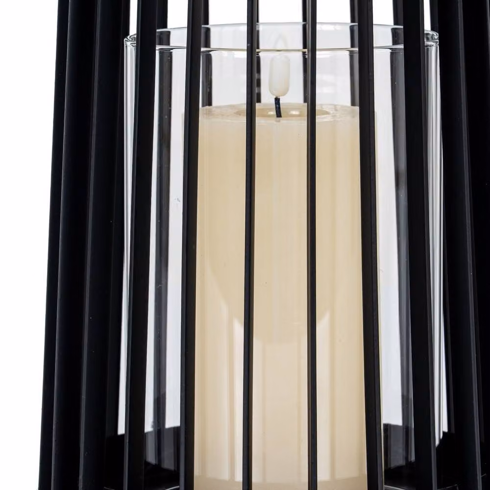 Lemon Pavilion Lynk Medium Lantern and Candle Holder, Black, W: 18 cm, D: 18 cm, H: 40 cm – 4