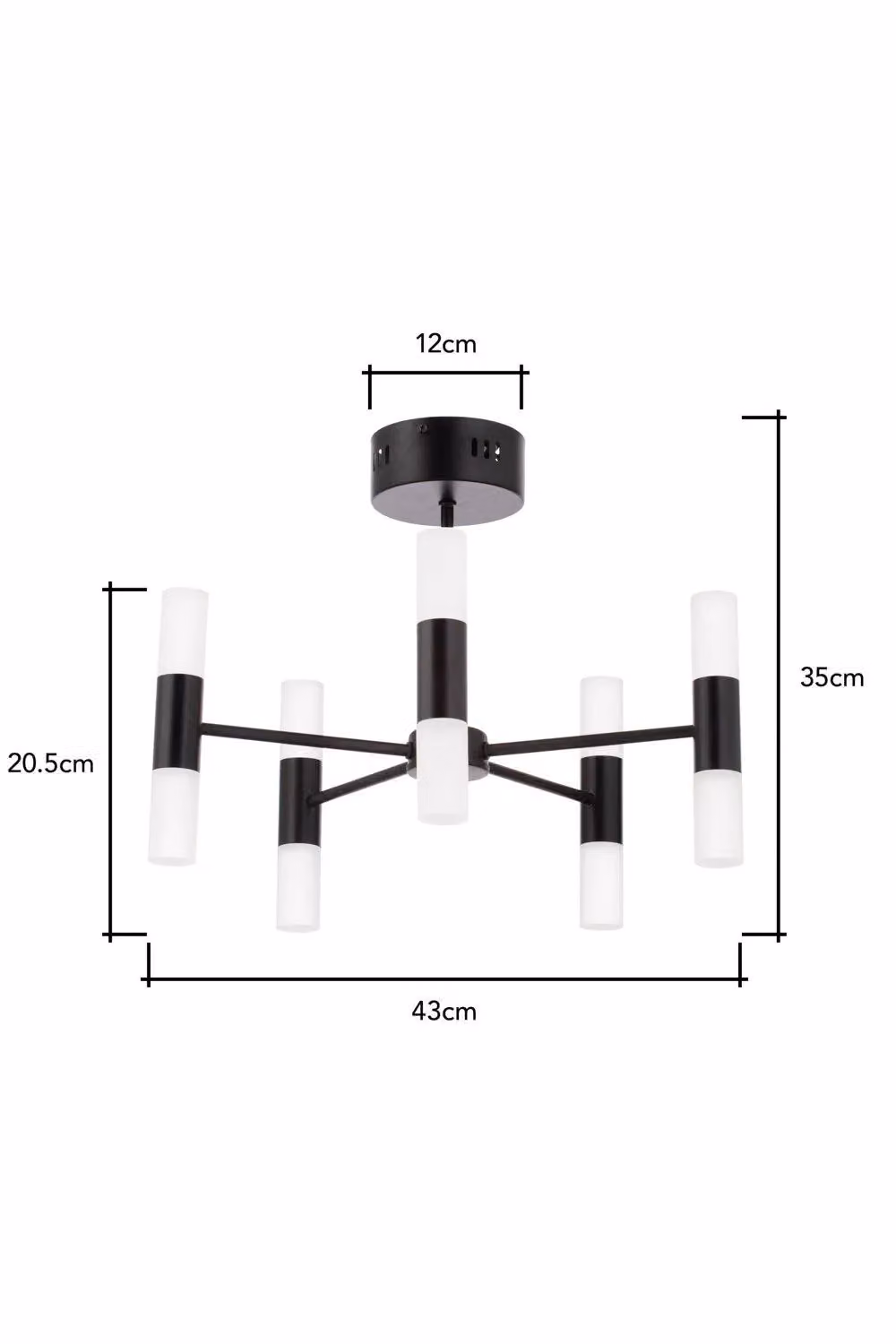 BHS Lighting Lois Modern Cylinder Ceiling Light in Black – 2