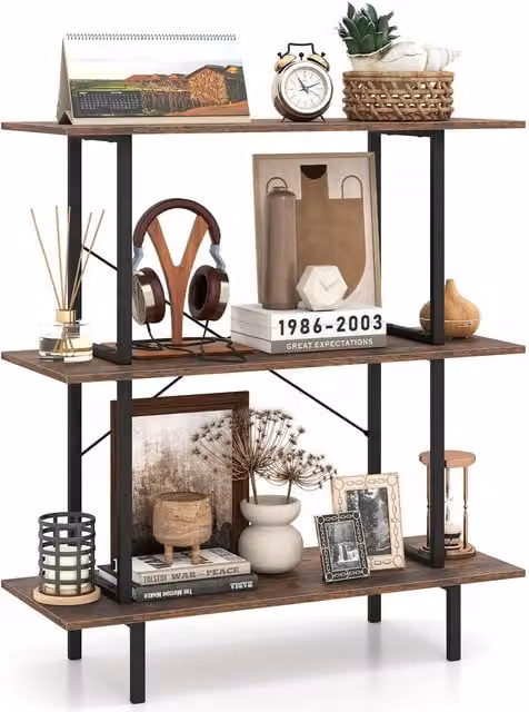 COSTWAY Industrial Floor Standing Storage Rack in Brown