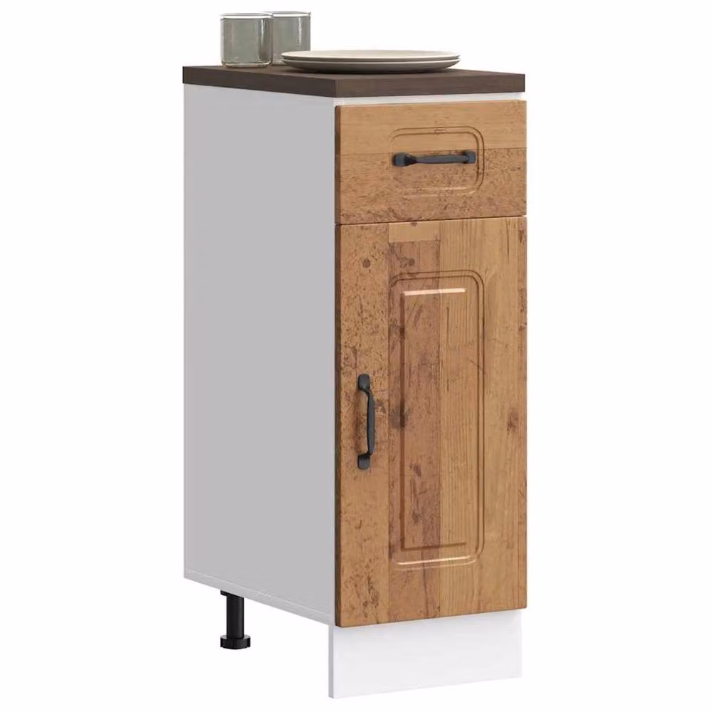 Berkfield Home Kalmar Kitchen Base Cabinet in Old Wood Brown, H 81.5 x W 46 x D 30 cm – 2