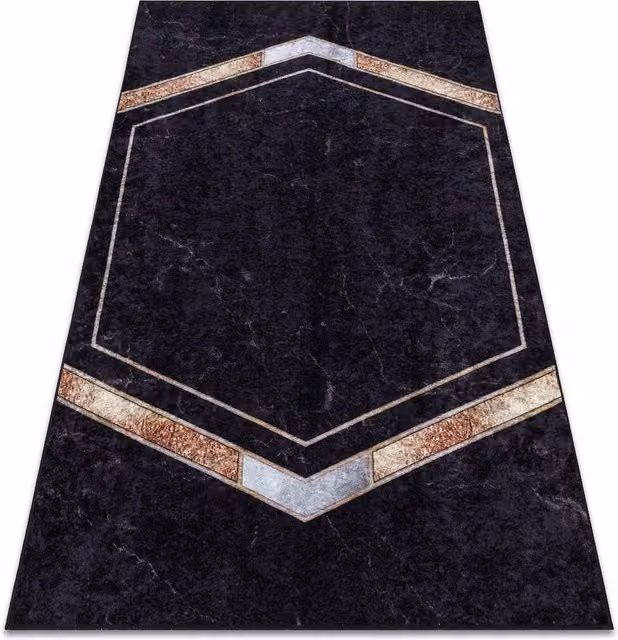 RugsX Miro Geometric Black Rectangular Rug, W: 120 cm, L: 170 cm