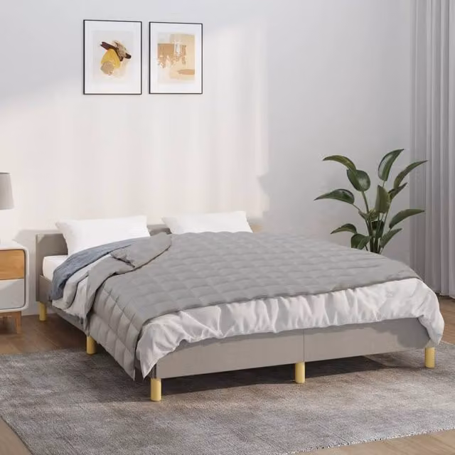 Berkfield Home Grey Weighted Blanket, W: 150 cm, L: 200 cm, 7 kg