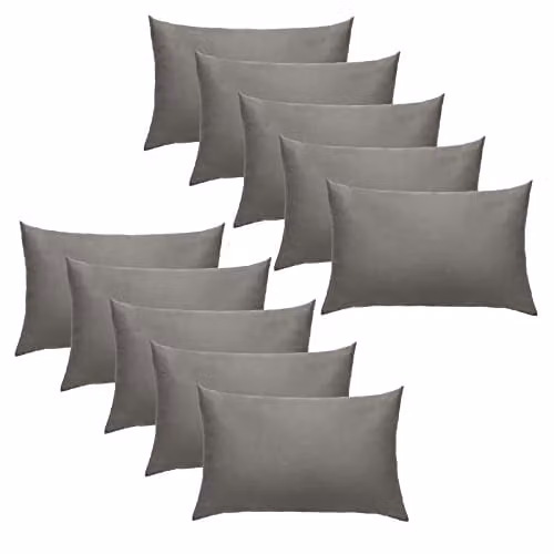 Highams 10 Pack Polycotton Plain Housewife Pillowcases with Envelope Closure in Grey – 1