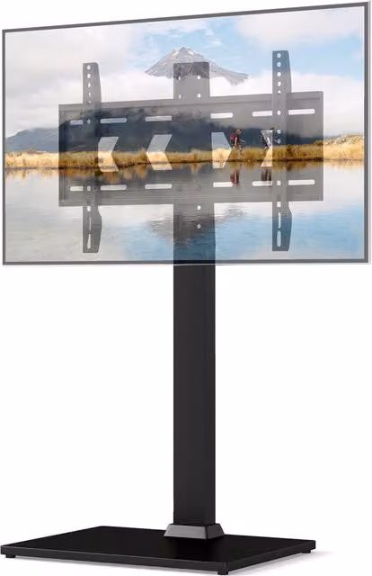 COSTWAY Modern Matt Black Metal Universal TV Stand