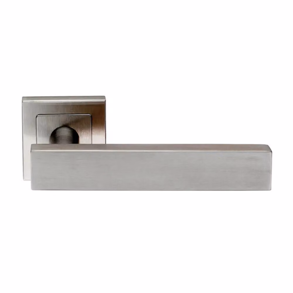 Loops 4 Pair Square Cut Straight Bar Handle on Square Rose in Brushed Satin Silver Stainless Steel with Concealed Fixings – 2