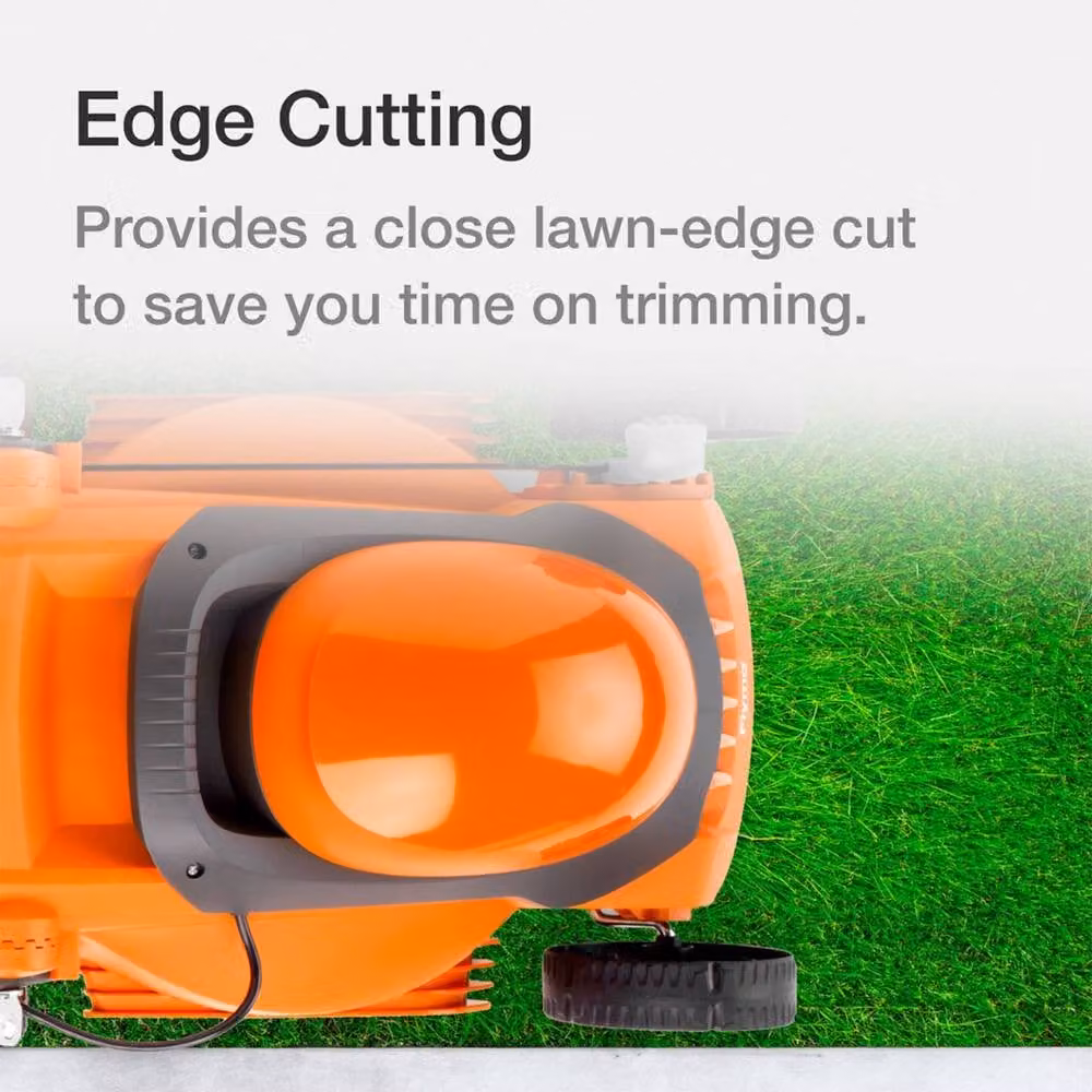 Flymo Electric Mains Lawn Mower in Orange and Grey with 38cm Cutting Width and Collection Bag – 6