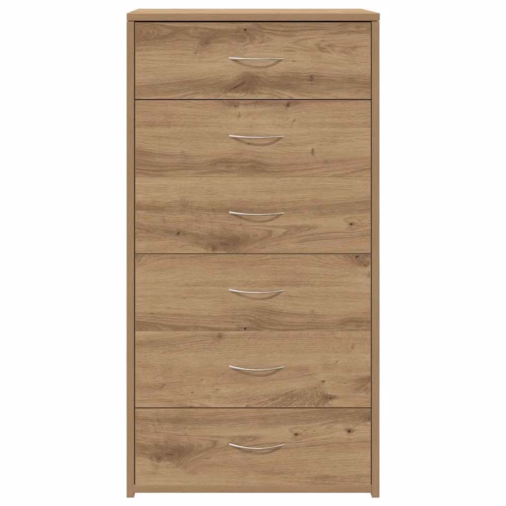 Berkfield Home Artisan Oak Sideboard with 6 Drawers in Brown, W/D/H: 50 x 34 x 96 cm – 2