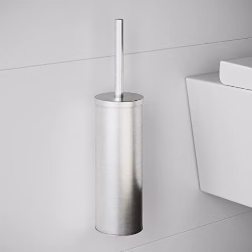 COSMIC Freestanding Toilet Brush Holder with Brush in Light Grey Matte Stainless Steel, W/D/H: 9.5 x 9.5 x 39 cm – 2