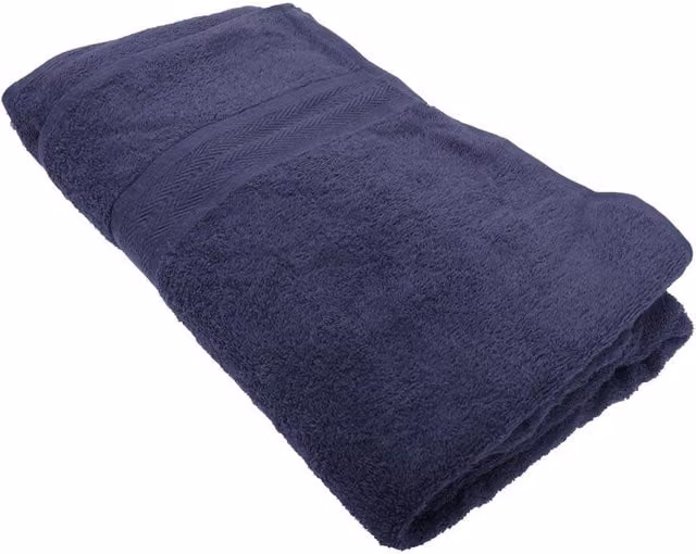 Jassz Plain Navy Blue Cotton Terry Beach Bath Sheet Towel, W: 100 cm, L: 180 cm, 350 GSM