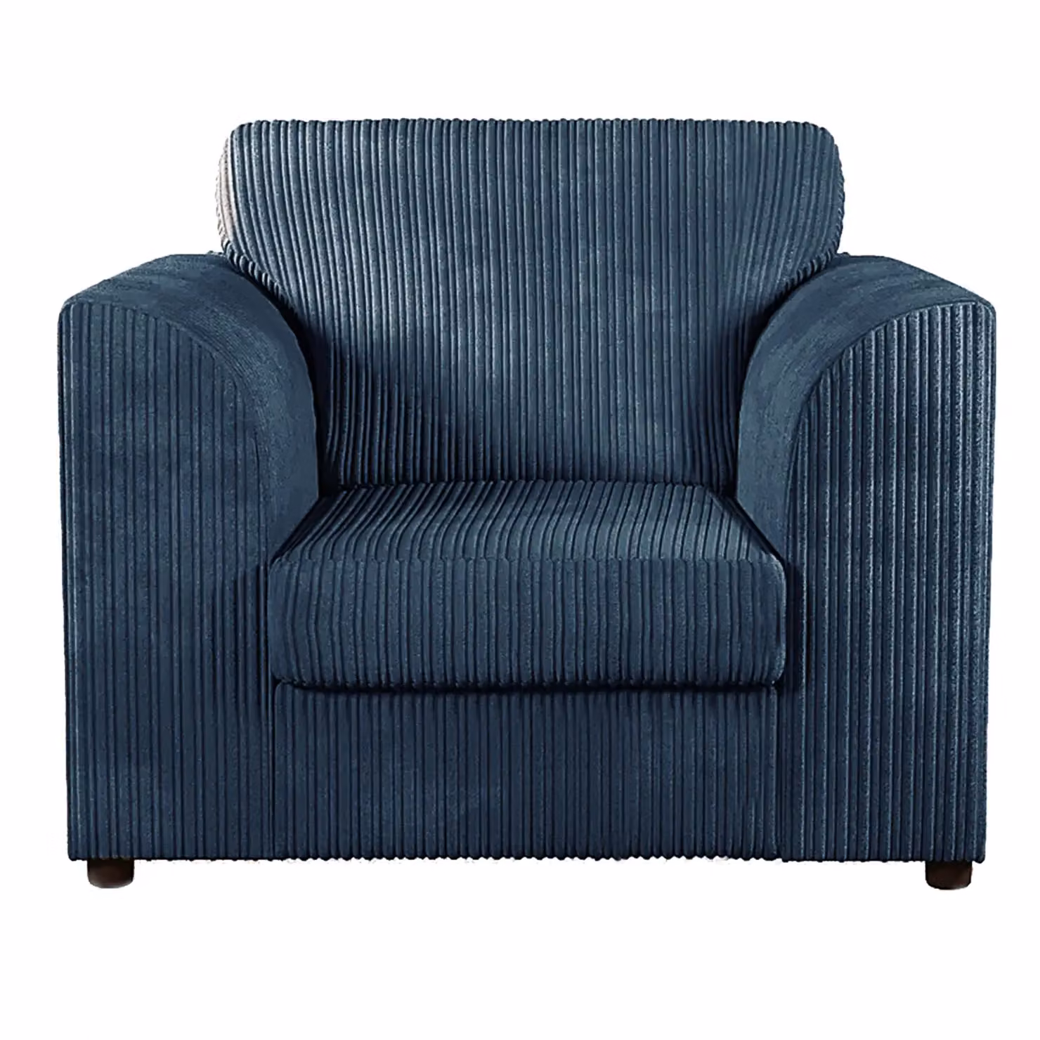 Luxor Living Navy Blue Jumbo Cord Fabric Armchair with Armrests – 2