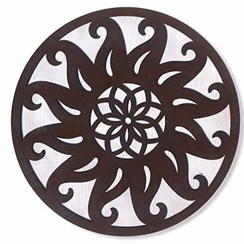 Rustic Warehouse Norfolk Limited Rusty Metal Sun Wall Decoration, Brown, Diameter: 55 cm – 2