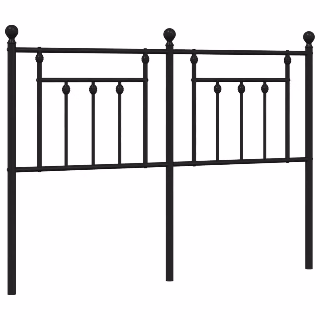 Berkfield Home Classic Metal Headboard in Black, Width: 135 cm – 2