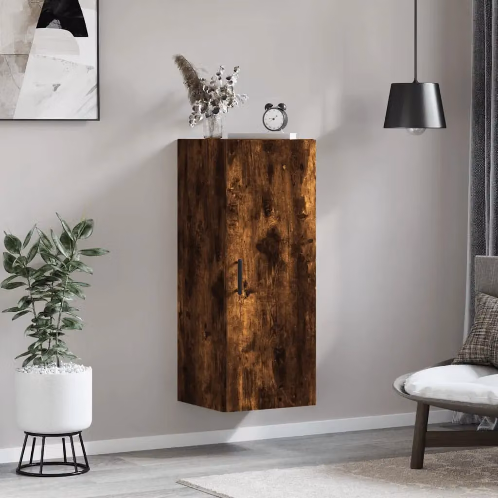 Berkfield Home Wall Mounted Smoked Oak Cabinet in Brown W/D/H: 34.5 x 34 x 90 cm – 3