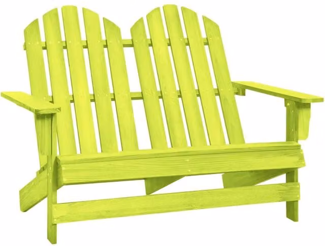 Berkfield Home 2-Seater Garden Adirondack Chair in Green Solid Fir Wood