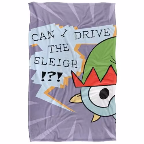 LOGOVISION Dont Let The Pigeon Drive The Sleigh Christmas Super Soft Silky Touch Fleece Throw Blanket, Multicolour, W: 91 cm, D: 147 cm