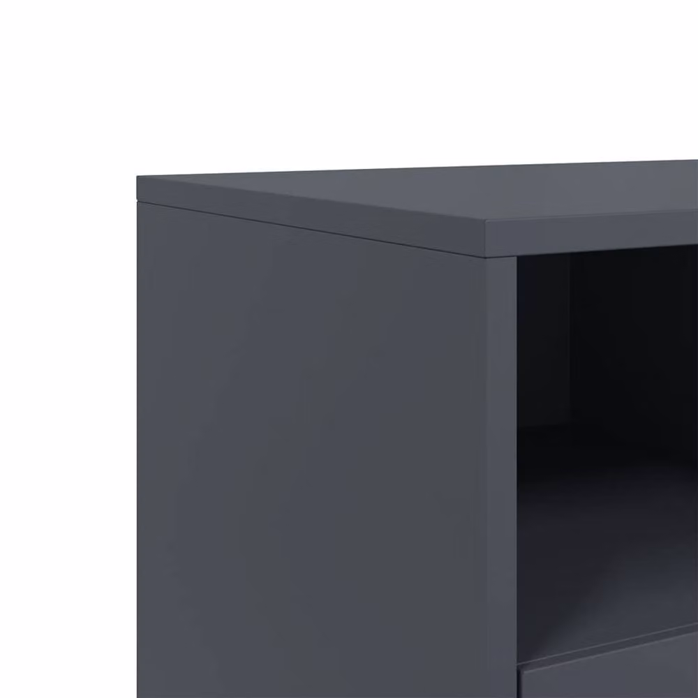Berkfield Home Anthracite Steel TV Cabinet in Dark Grey, W: 100.5 cm, D: 39 cm, H: 60.5 cm – 6