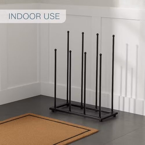 House of Home Metal Welly and Boot Storage Shoe Rack Stand, Black, Holds 4 Pairs – 4