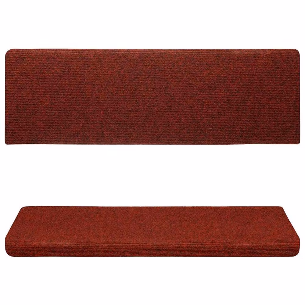 Berkfield Home Red Needle Punch Stair Mats, 15 Piece Set, W/D/H: 65 x 21 x 4 cm – 2