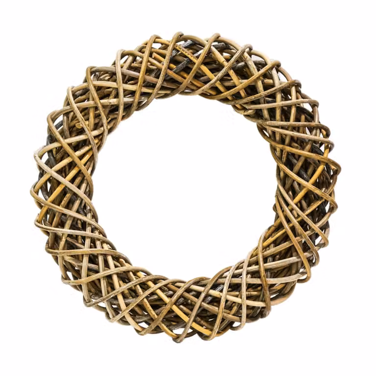 Ivyline Natural Kubu Rattan Hanging Wreath, Diameter: 40 cm