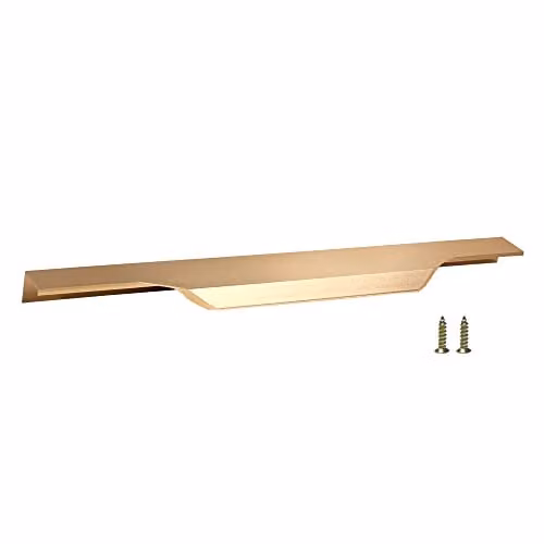 highdecora Small Profile Brushed Gold Aluminium Bar Pull Handle for Furniture, Wardrobes, Kitchen Cabinets and Drawers