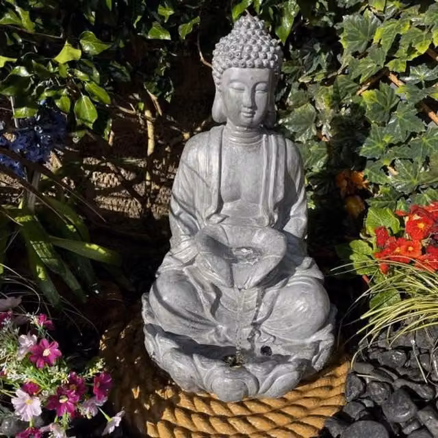 Tranquillity Water Features Phuket Oriental Solar Tabletop Water Feature in Grey