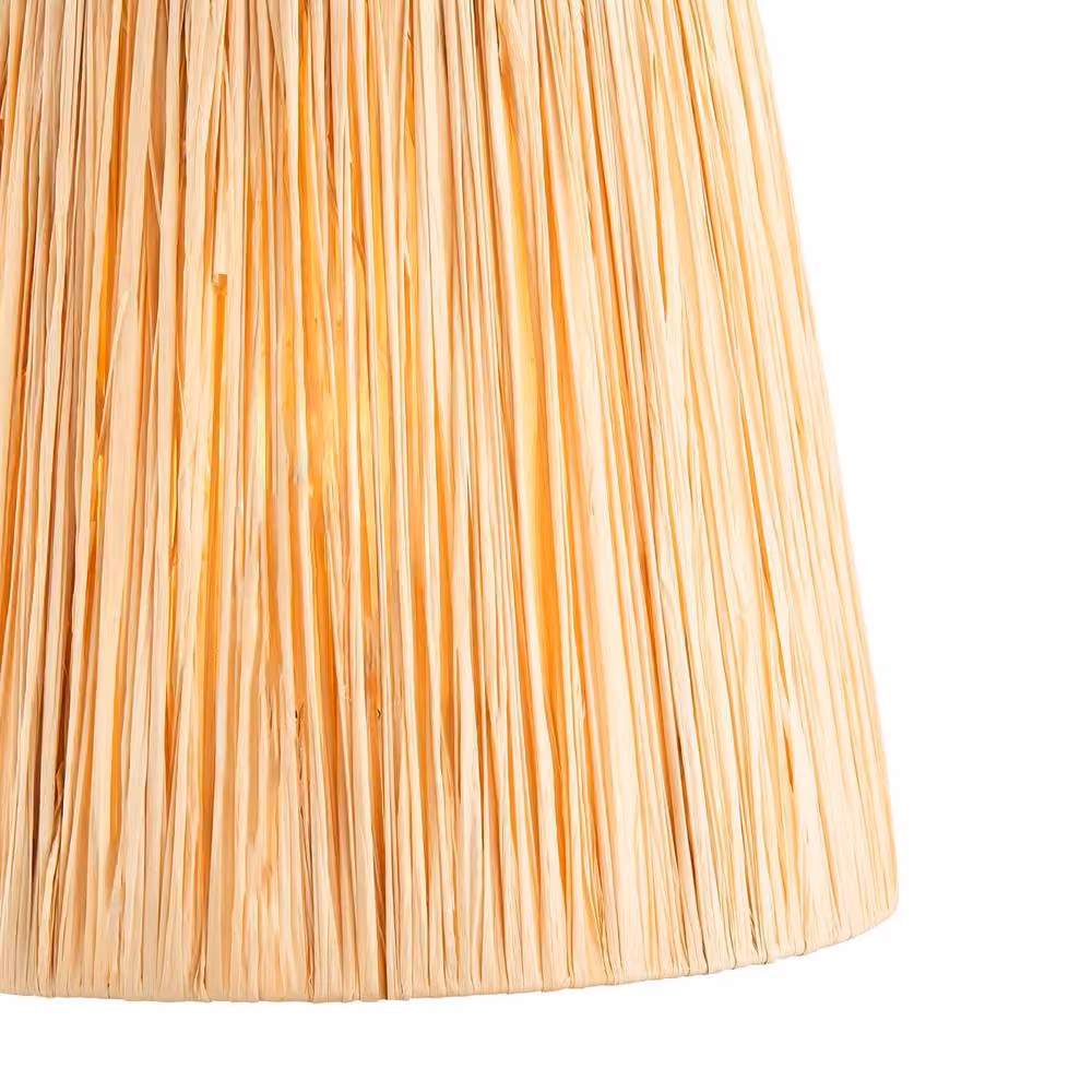 Netlighting Layered Leaf Ivory Table Lamp with Beige Raffia Shade and Gold/Brass Details – 3