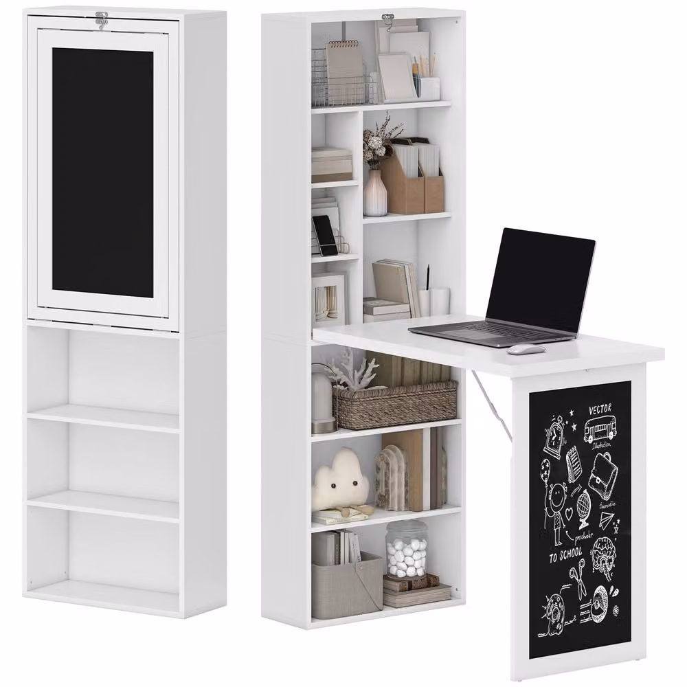 Rolipo 3-In-1 Fold-Out Computer Desk in White – 2