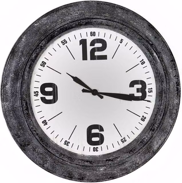 Lemon Pavilion Furniture and Decor Roco Silver Wall Clock in Glass and Metal, W45 x H45 x D5 cm