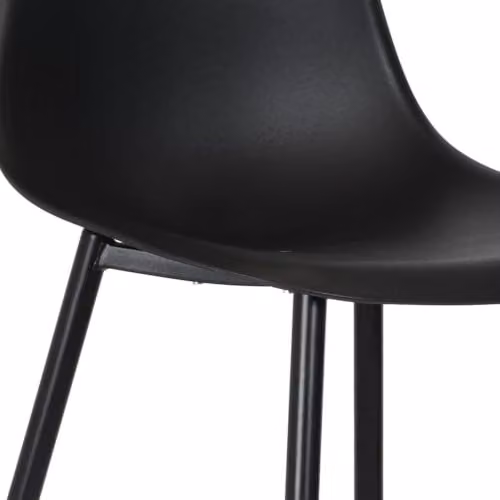 Core Products Aspen Pair of Black Plastic Armless Curve Dining Chairs with Metal Frame – 4
