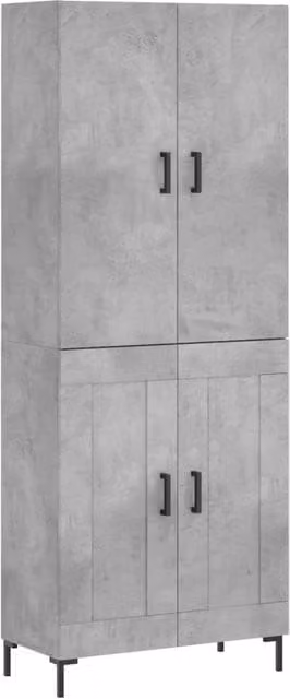 Berkfield Home Highboard in Concrete Grey, W/D/H: 69.5 x 34 x 180 cm – 1