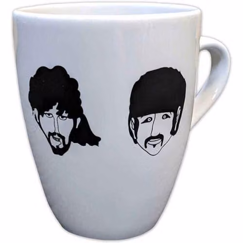 Rock Off The Beatles Yellow Submarine Faces Marrow Ceramic Mug in White and Yellow