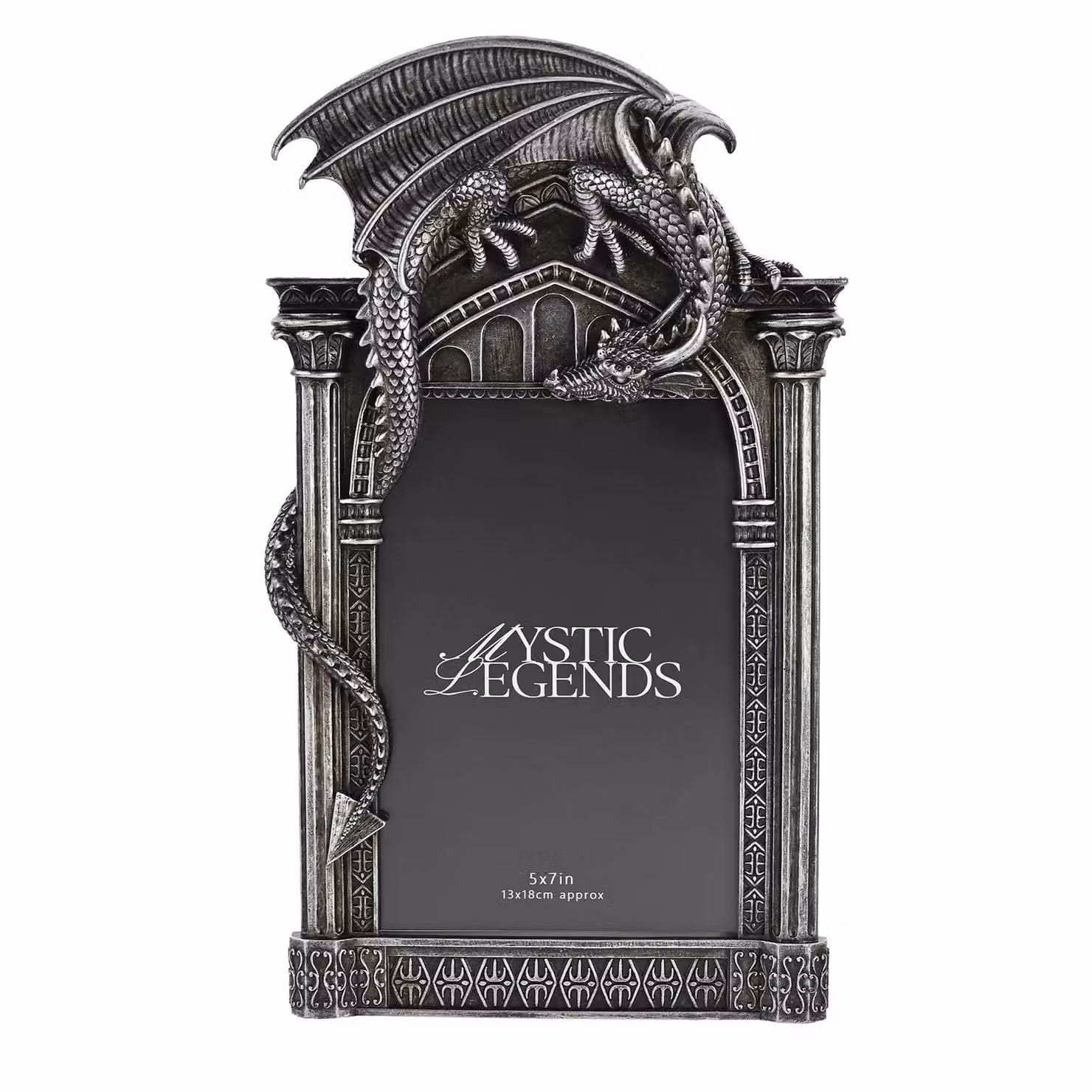 Juliana Mystic Legends Dragon Rectangular Single Photo Frame, Silver, W/D/H: 17.78 x 12.7 x 31.5 cm – 2