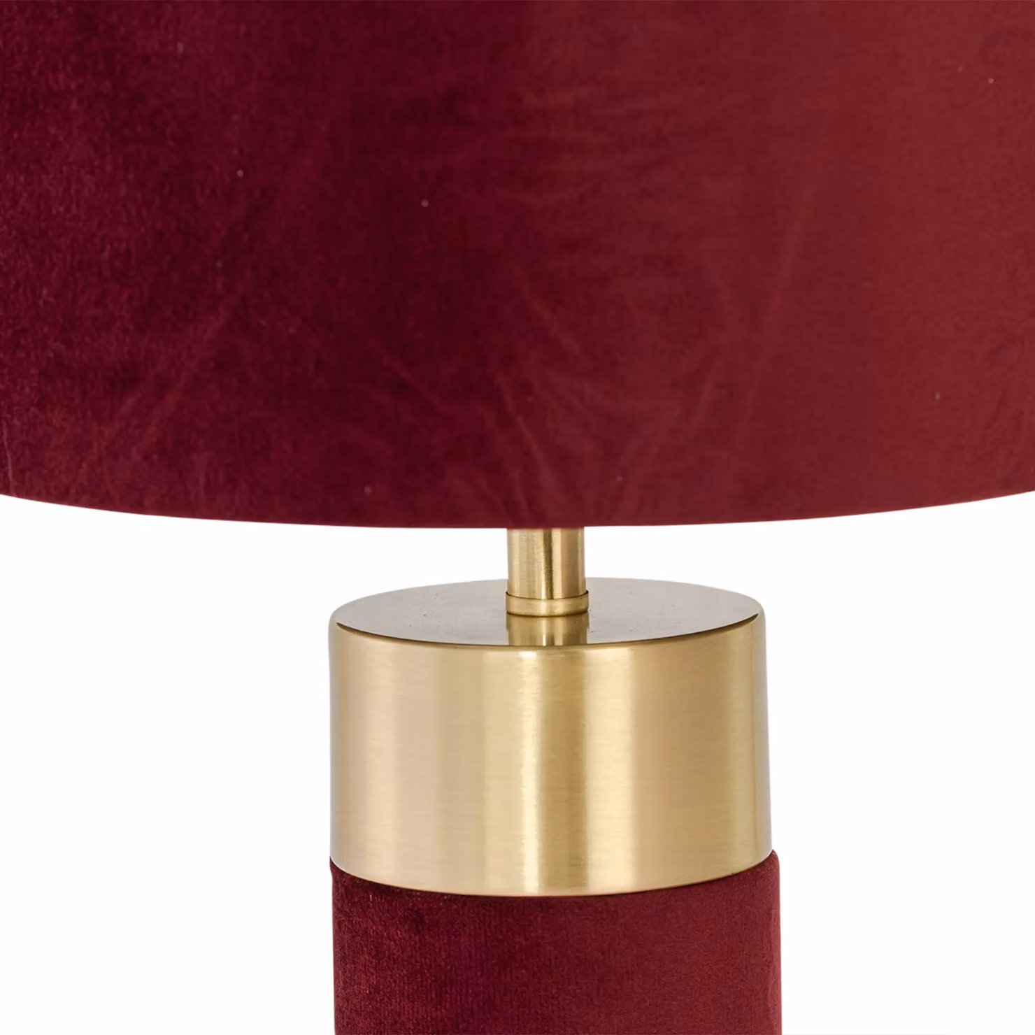 First Choice Lighting Burgundy Velvet and Brass Table Lamp – 3